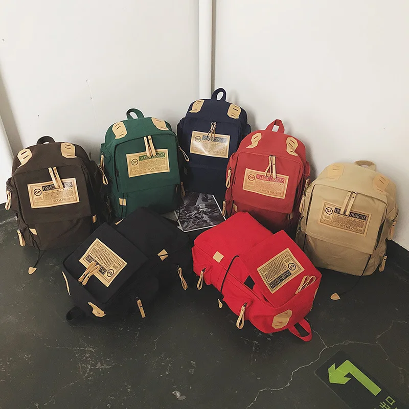

Unisex Big Capacity Casual Travel Backpack Women Korean Canvas Backpack For Teen Girl Retro School Bag Simple Wild Shoulder Bag