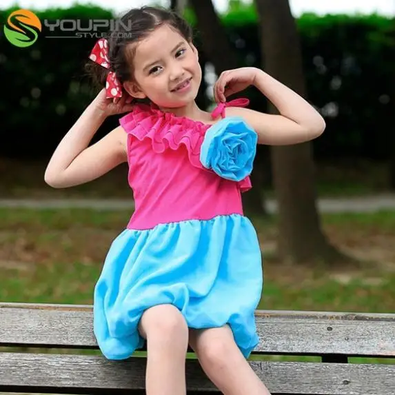 Children Kid Girls Cute Flower BE88 Sleeveless Party Dress Bubble | Детская одежда и обувь