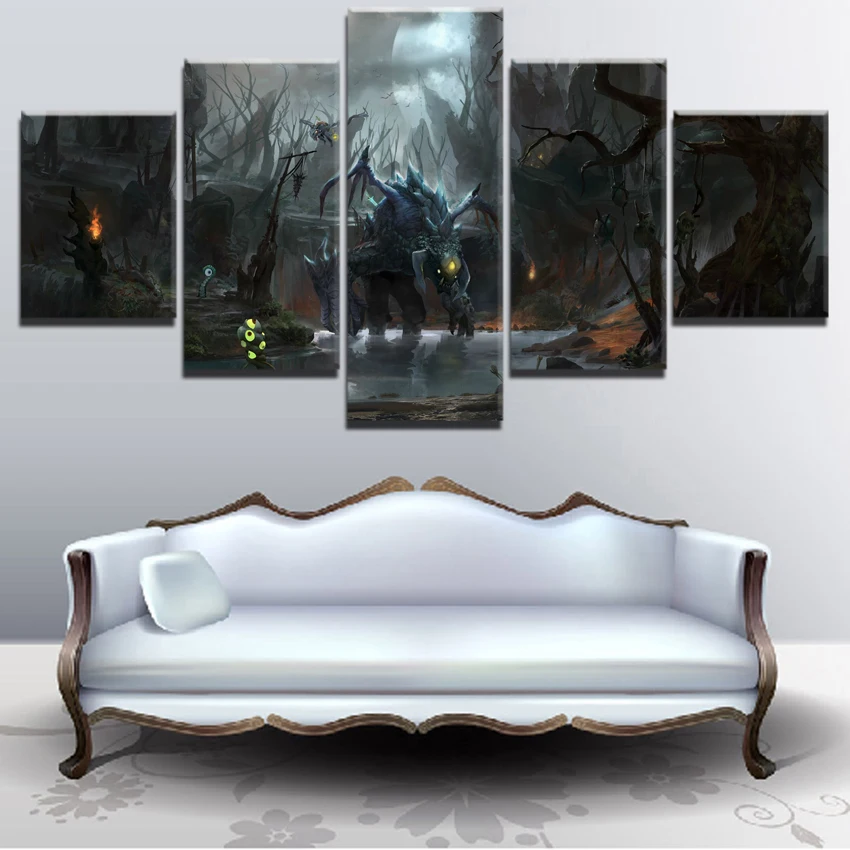 DOTA 2 Игра Холст Печатный игровой постер 5 шт картина HD Печать Картина декоративная