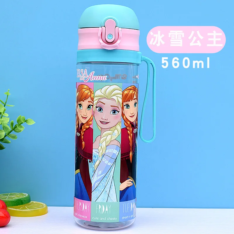 elsa pink 560 мл Дисней детские чашки для кормления детей бутылочка для кормления воды портативная мультяшная Минни Микки Маус Тритан чашка My Sport бутылочки - Цвет: elsa pink