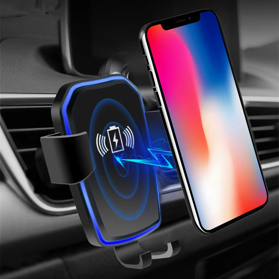 Автомобильное крепление Qi Беспроводное зарядное устройство для iPhone XS Max X XR 8