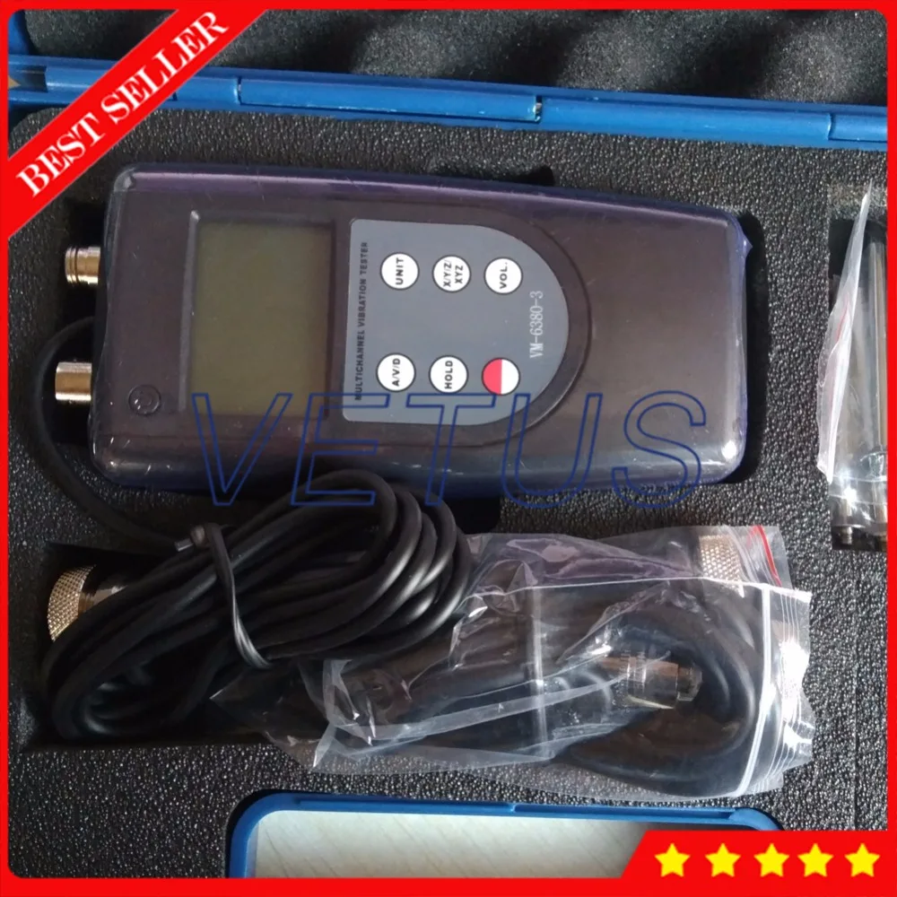 VM6380-3 портативный виброметр цифровой Виброметр с 3 пьезоэлектрическими