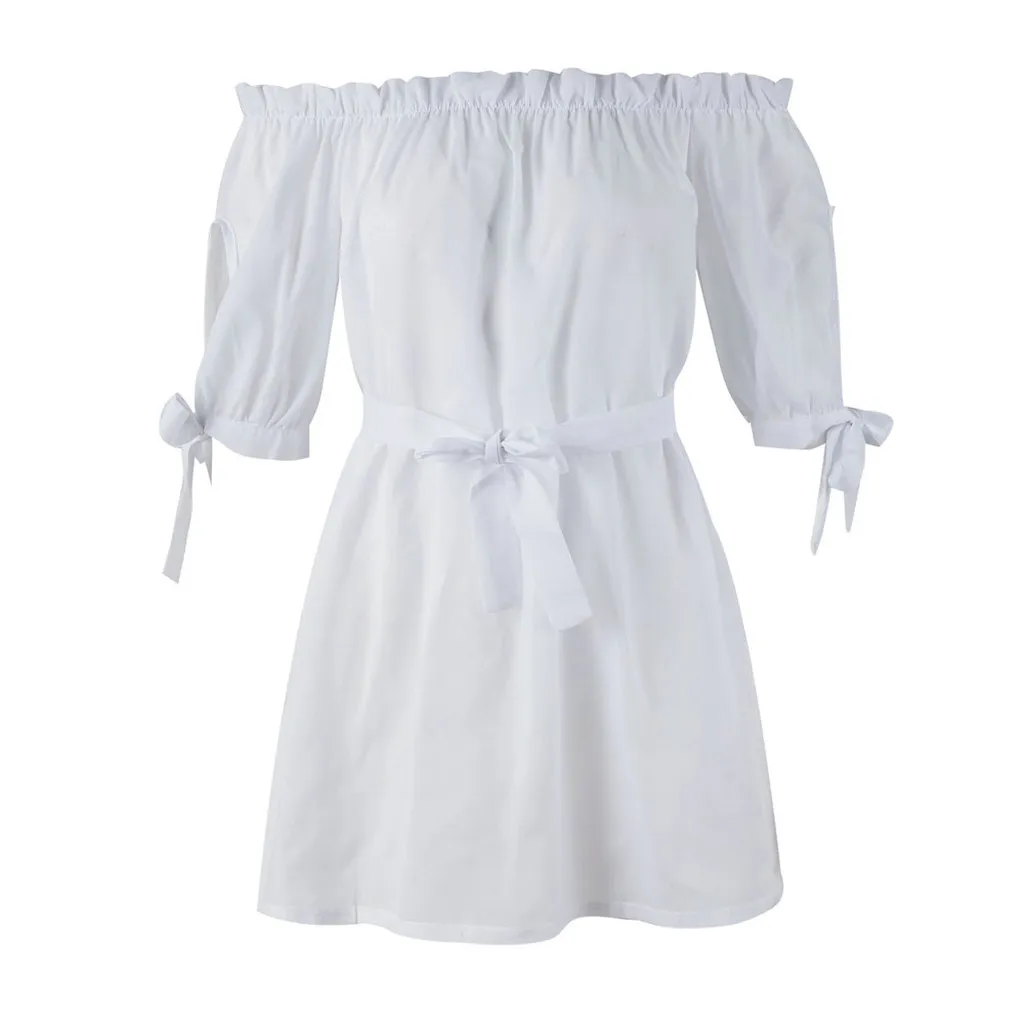 

Dress women summer 2019 dress women Fashion Solid Women Casual Dresses Sleeve Loose Cocktail Short Mini Party Dress Y606