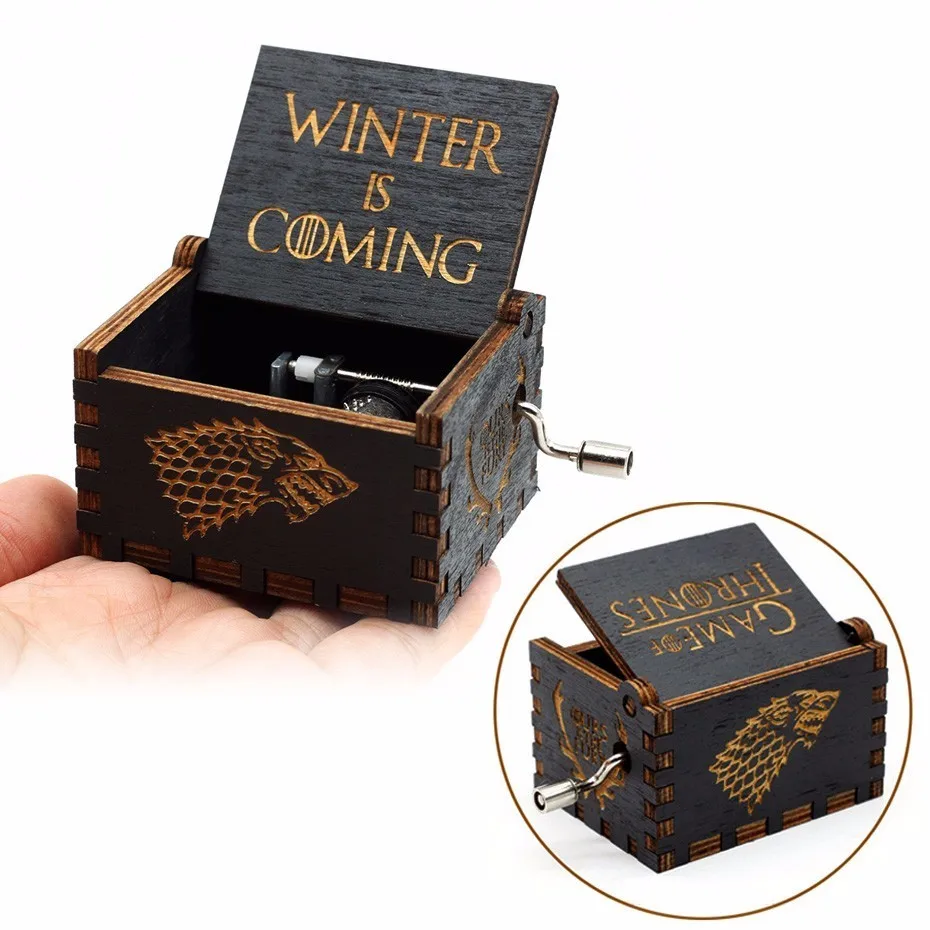 Game of Thrones Новое поступление резной деревянный Жемчуг дракона GT Игра престолов Звездные войны музыкальная шкатулка тема Caixa De Musica подарок на день рождения - Цвет: Game of Thrones