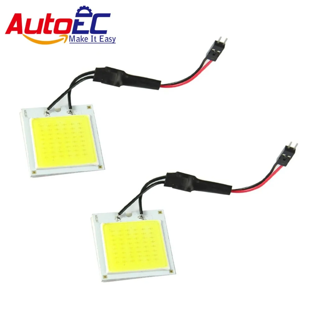 

AutoEC 100X Car Dome Light 48 SMD chips COB LED Dome Panel Light with t10 ba9s Festoon Adapter #LL27