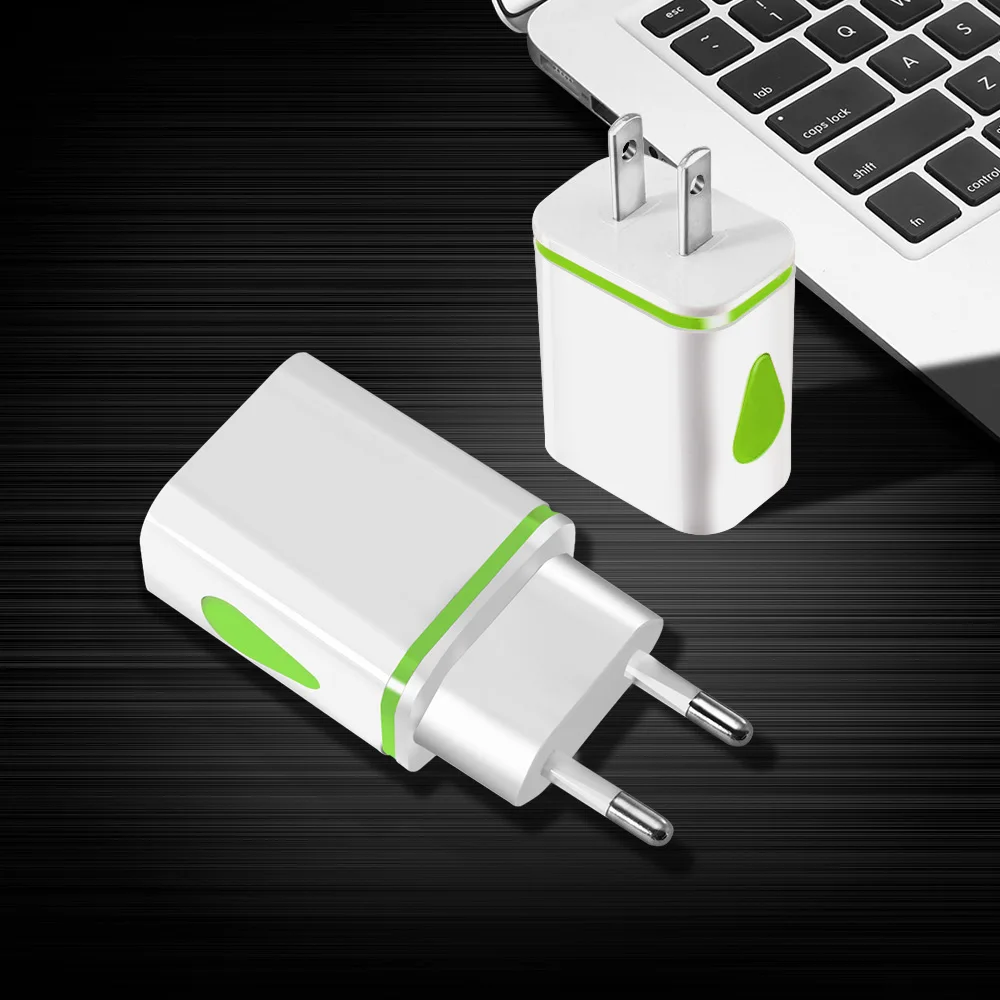 OLAF Dual USB зарядное устройство для iphone Xs X 7 8 Plus, светодиодный адаптер с европейской вилкой, зарядное устройство с 2 портами, зарядное устройство для телефона Xiaomi Redmi Note 7