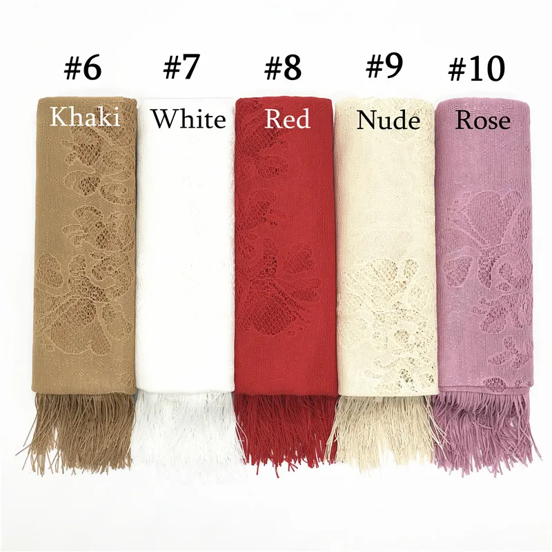 NEW plain Embroidery hijab scarf tassel cutout desgin soft women pashmina muslim echarpe wraps muffler islamic hijabs 10pcs/lot |