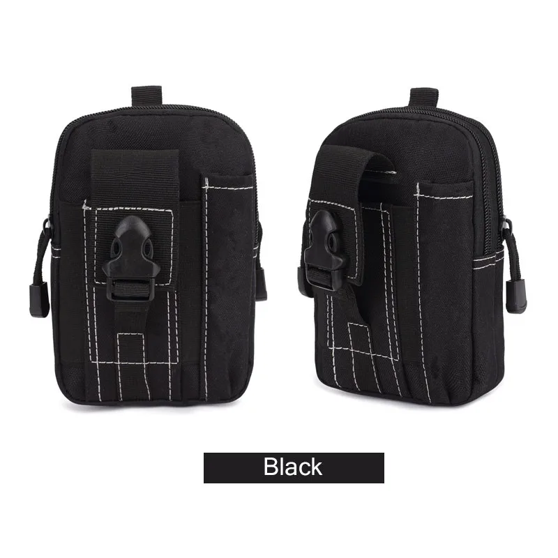Black Мужская тактическая Сумка Molle, поясная сумка, маленький карман, военная поясная сумка, чехлы для телефона, для бега, путешествий, кемпинга - Цвет: Black