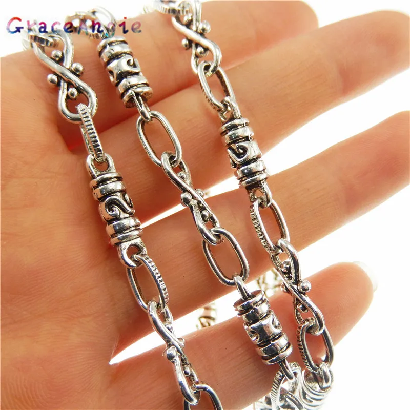 1 метр лот Античный стиль ювелирные украшения Тон ожерелье цепочка 10*5 мм (30132)|silver