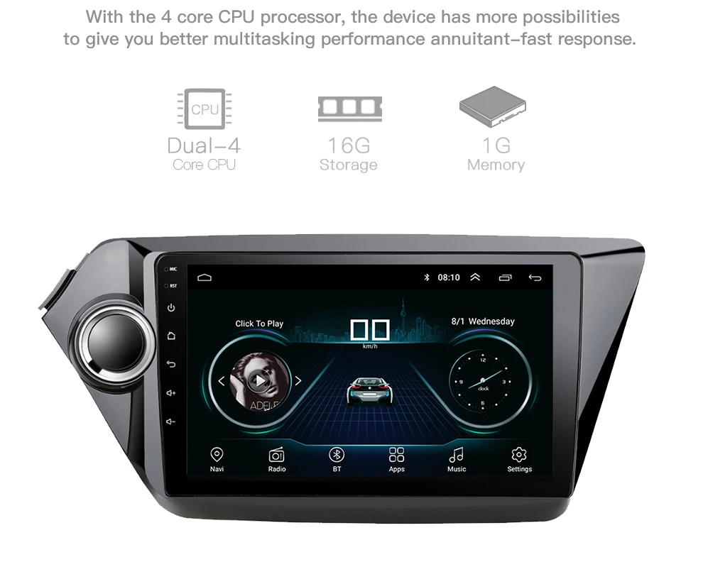 2din Android 8,1 wifi gps навигация автомобильная магнитола для Kia K2 Rio 2012 2013 автомобильный dvd-плеер Видео Стерео магнитофон