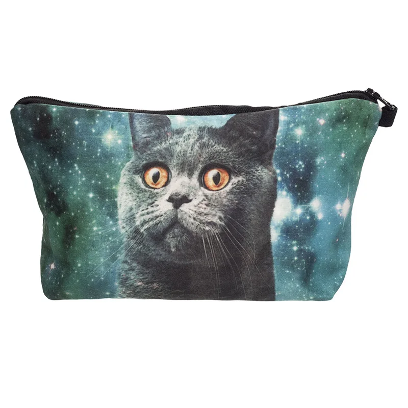 UOSC Shock blue cat сумка для макияжа с 3D принтом who cares pencil trousse de maquillage женская косметичка дорожные сумки-карандаши - Цвет: 3