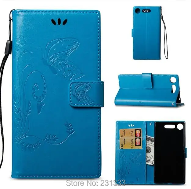 C-ku For Samsung Galaxy J7 PLUS Sony Xperia XZ1 XA1 Strap Flower Wallet Leather Pouch Stand Card Butterfly Skin 100PCS | Мобильные