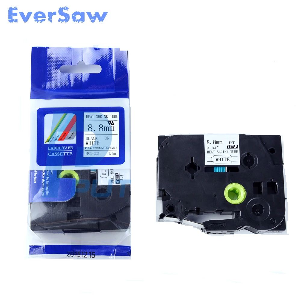 20 PK Brother HSE термоусадочная лента 8 мм x 1 5 м черный на белом hse-221 hse221 Hse 221 для метка