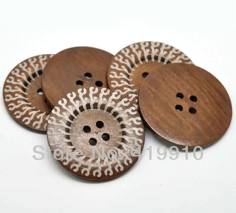 Свободный цвет кофейный узор 4 держателя круглые деревянные Большие швейные