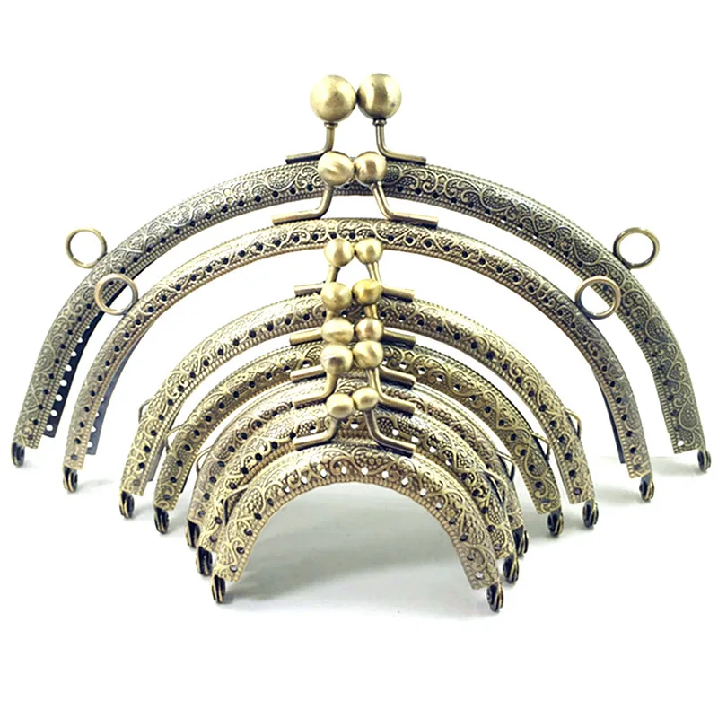 

10Pcs Flower Convex Arch Ball Heads Metal Frame Clutch Kiss Clasp Coins Purse Handbag Bag Handle Accessories