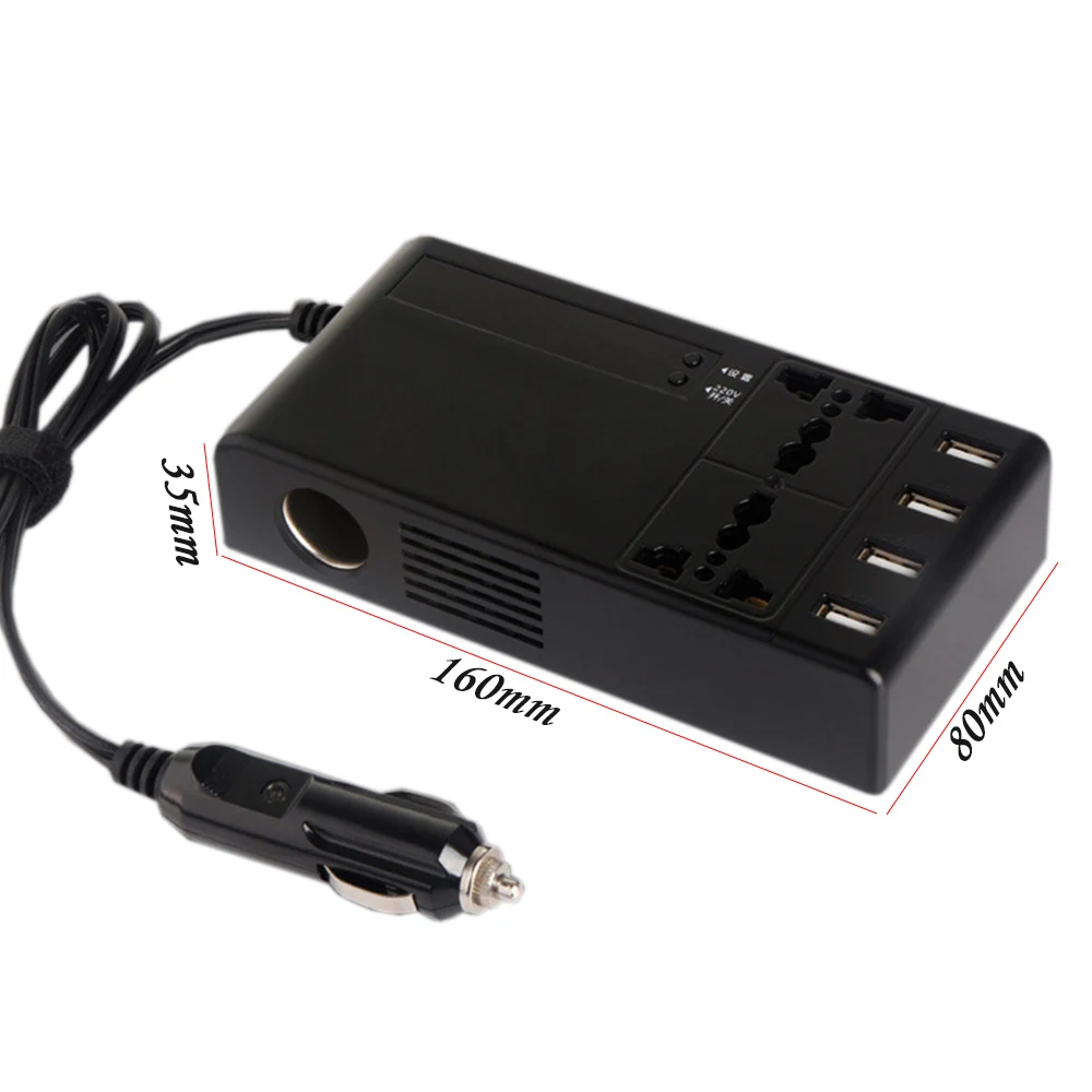 AoshikeCar инвертор питания DC 12 В к AC 220 4 USB Автомобильные аксессуары модифицированный