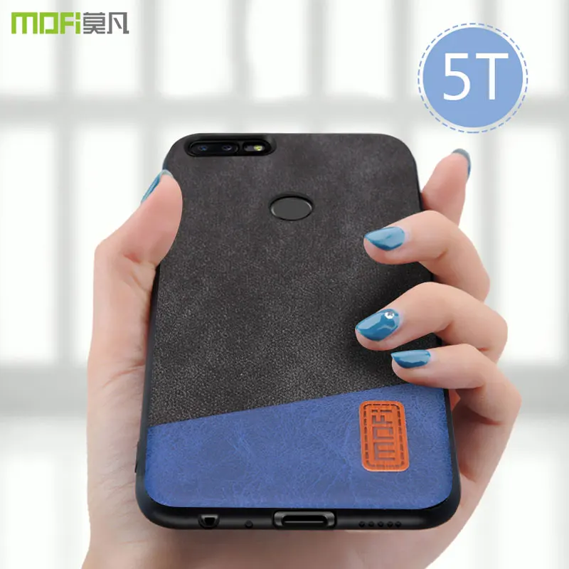 Чехол для oneplus 5 t чехол MOFI One Plus кожаный 1 + мягкий силиконовый край полный OP T 6