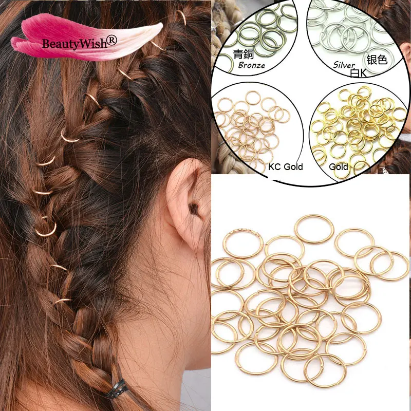 20 шт./лот золотистая/Серебристая коса для волос дредлоки манжеты оплетка круг