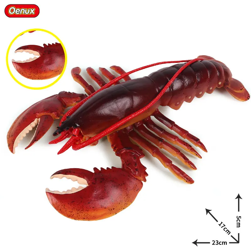 lobster Oenux Классическая Морская жизнь мир моделирования животные большой Лобстер Краб черепаха рукав рыба фигурка модель океана образование детская игрушка - Цвет: lobster