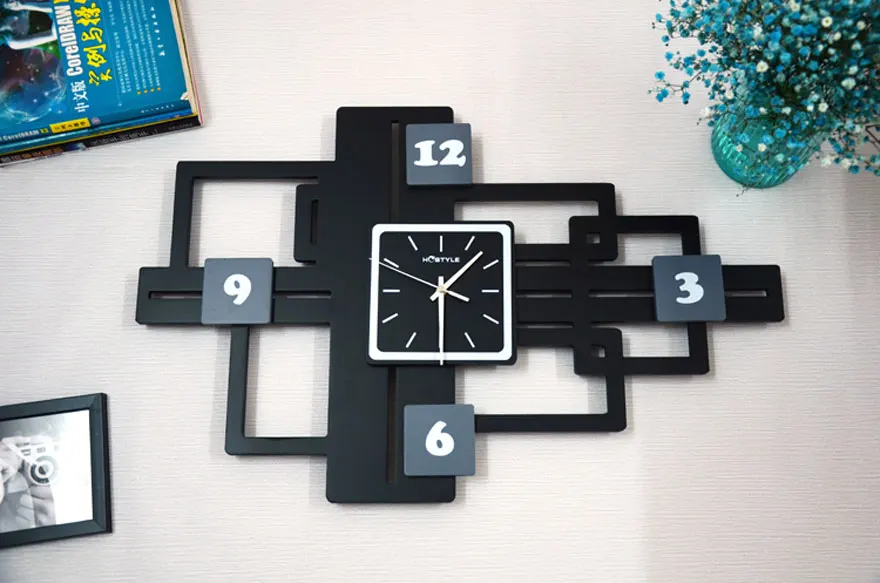 Reloj 9 мм листовые часы Ограниченная серия Brief Horloge Murale большая новая настенная фоторамка с часами бесшумные Декоративные Деревянные Часы