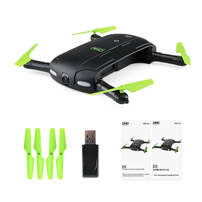 DHD D5 Mini Foldable RC Pocket Quadcopter BNF WiFi FPV 0.3MP Camera / G-sensor Mode Waypoints | Игрушки и хобби