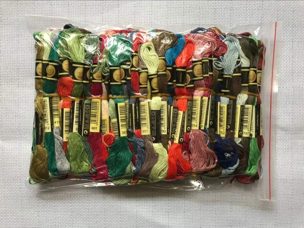 

Embroidery Threads Cotton Blended Sewing Threads for Cross Stitch Needlepoint DIY Hand Braiding Craft Work