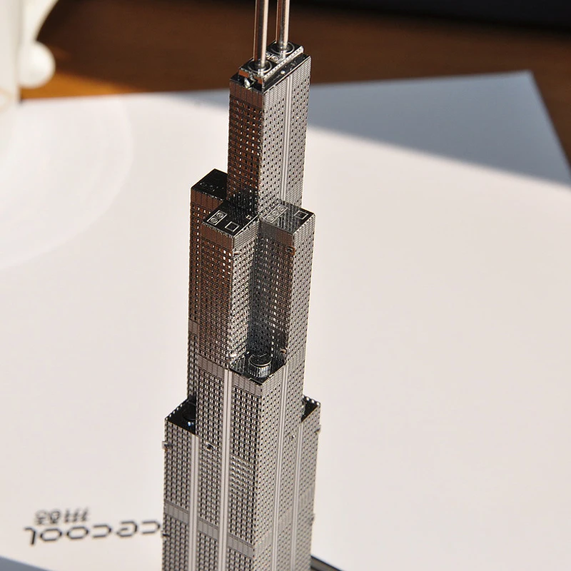 Piececool 3D металлическая головоломка Sears Tower модель DIY лазерная резка сборка Уиллис