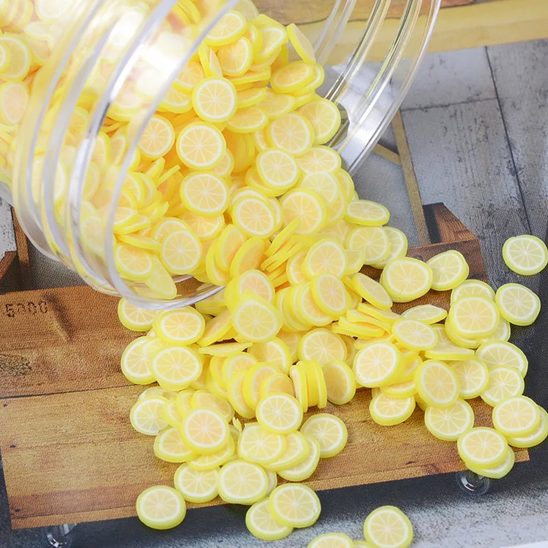 100 г глина для моделирования DIY аксессуары для слайма наполнитель животных/фруктов/цветов Смешанные пушистые поставки слаймов игрушки для детей комплект - Цвет: 5 Lemon