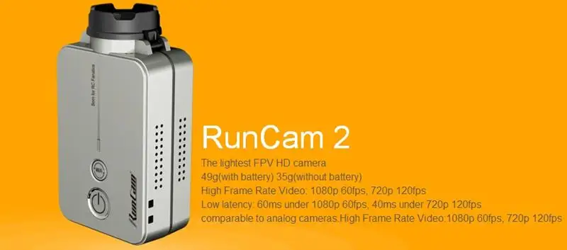 RunCam 2 HD 1080P 120 градусов широкоугольная WiFi камера