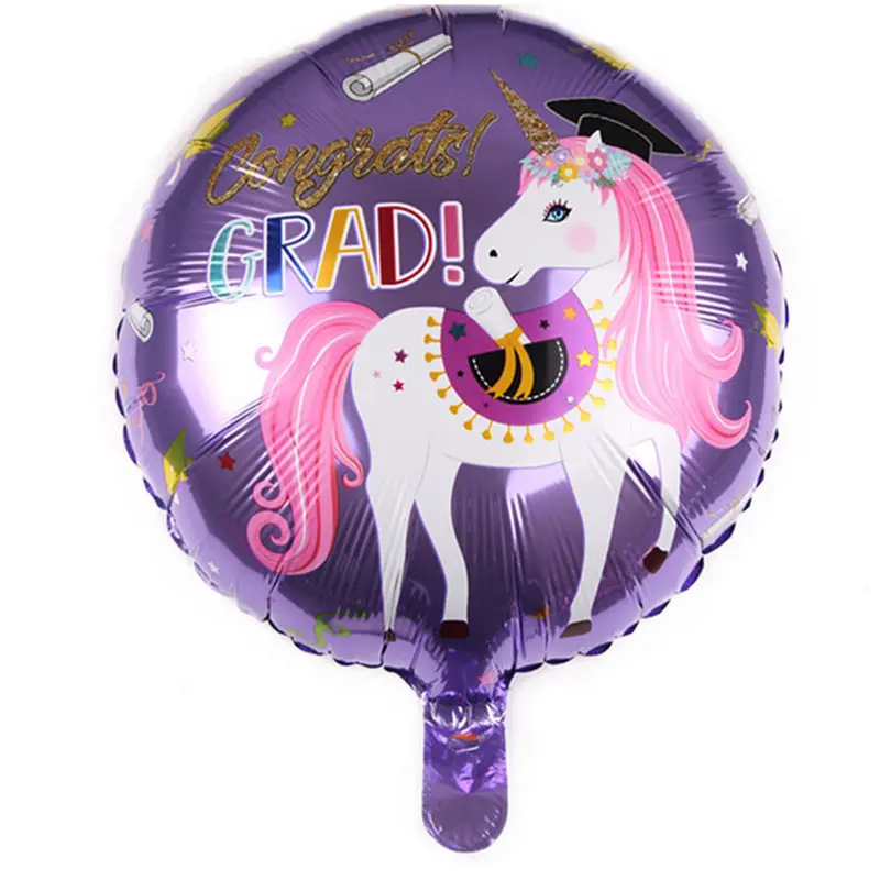 HDBFH Новый 18-дюймовый круглый алюминиевый воздушный шар с единорогом праздничное