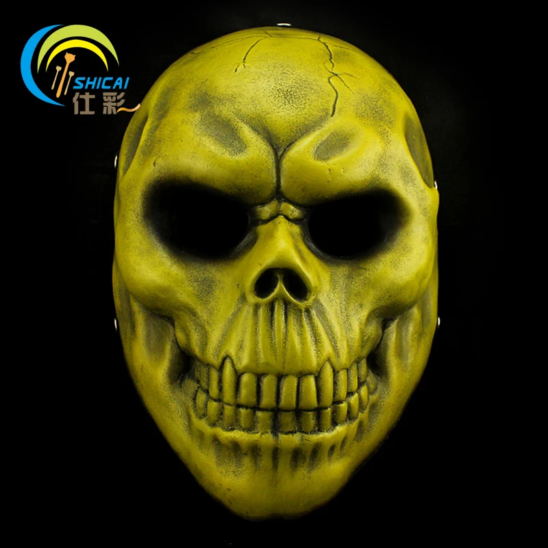 

Free shipping Harvest Day game system class movie theme mask dance party decoration wedding props grade resin mask Bones cyan