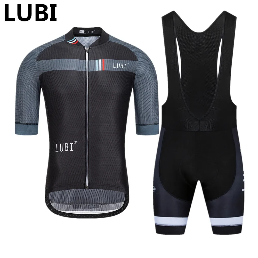 jersey and bib short LUBI Для мужчин Pro Vélo Комплект Одежда губка с высокой плотностью Pad дышащий MTB лосины, одежда Наборы велосипед Костюмы дорожный костюм - Цвет: jersey and bib short
