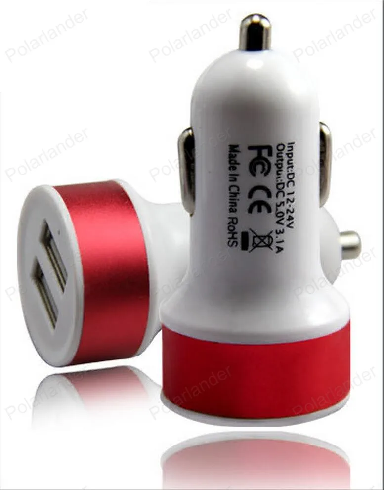 Автомобильное зарядное устройство с двумя USB для мобильных телефонов и цифровых