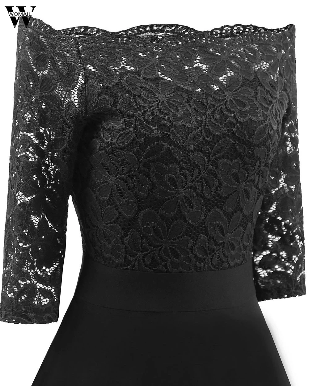 Womail Womens New Lace Formal Patchwork Wedding Party Retro Off Shoulder Polyester Dress Office Casual Skater #A30 | Женская одежда