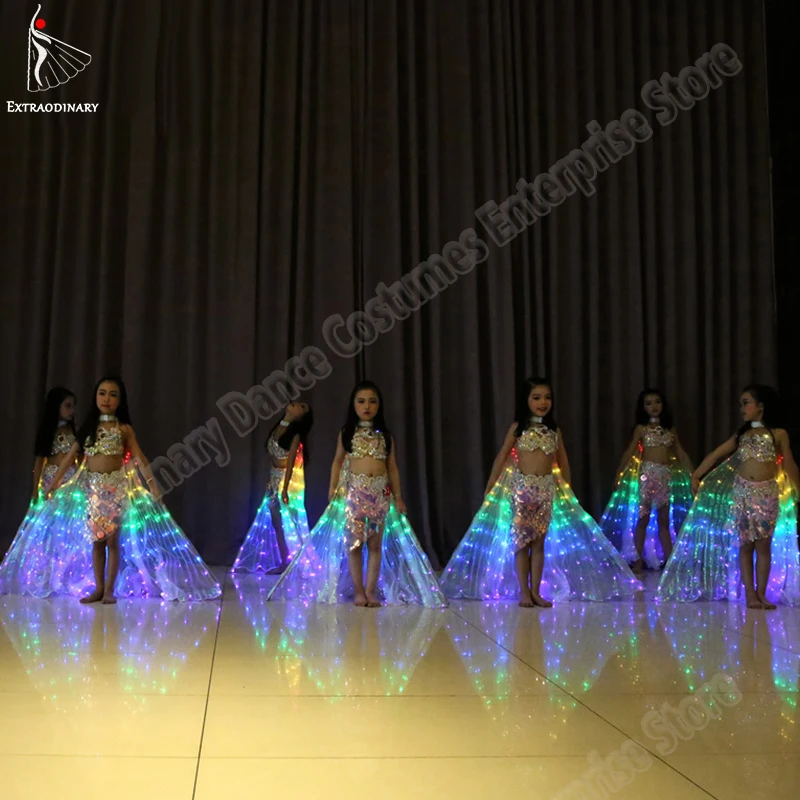 Скидка Новые детские крылья Led Isis аксессуары для танца живота бабочка DJ лампа реквизит Led танцевальный красочный светильник для девочек
