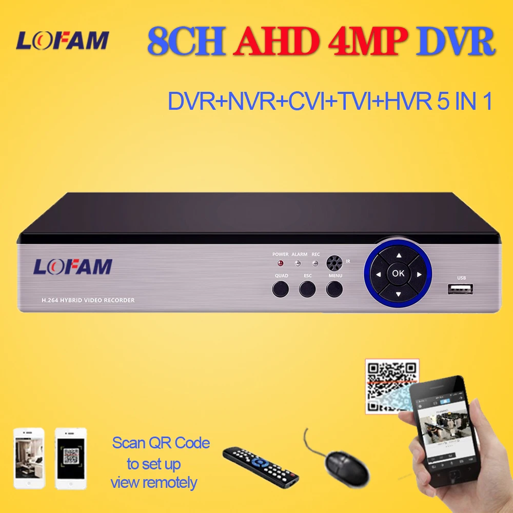 Видеорегистратор LOFAM 4 МП 8 каналов AHD DVR NVR CVI TVI 5 в 1 4K H.264 каналов|xmeye|xmeye dvrxmeye nvr |