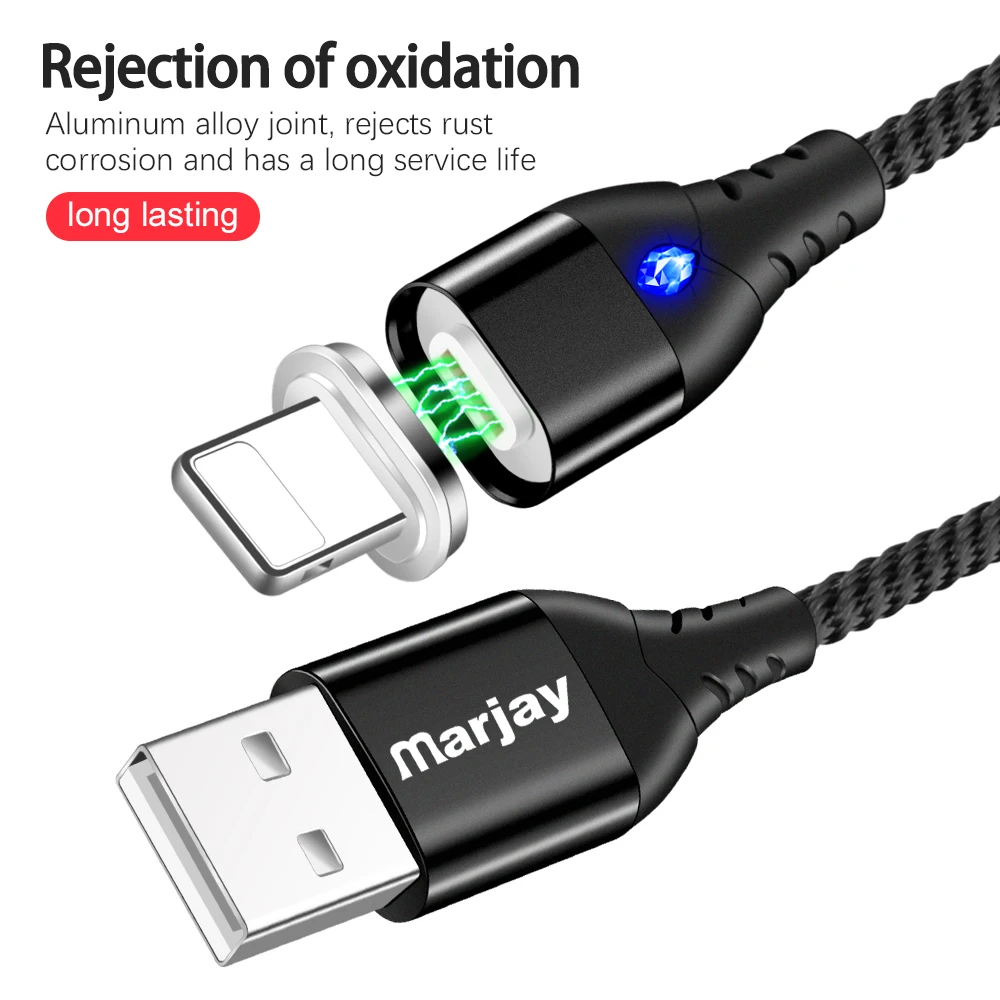 Marjay светодиодный магнитный usb кабель для iPhone 6S 6 7 8 Plus USB передачи данных зарядное