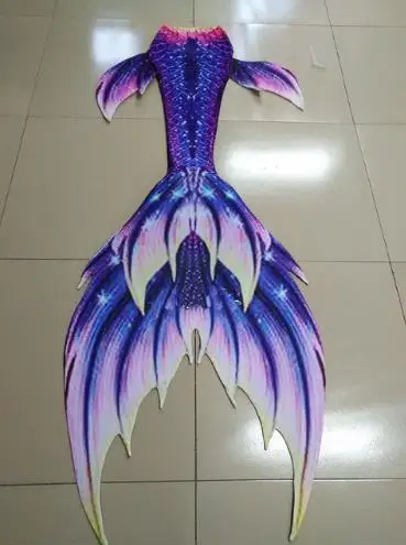 tail with flipper Детский Костюм Русалки с монофином для взрослых, Женский маскарадный костюм, купальный костюм - Цвет: tail with flipper