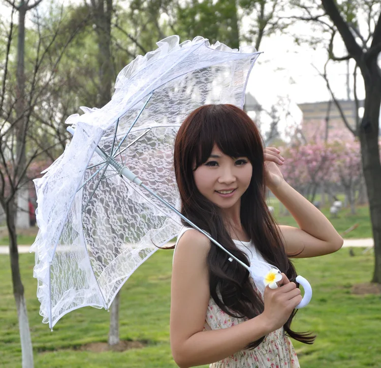 Кружевной зонт Белый Свадебный принцессы невесты декоративный | Дом и сад