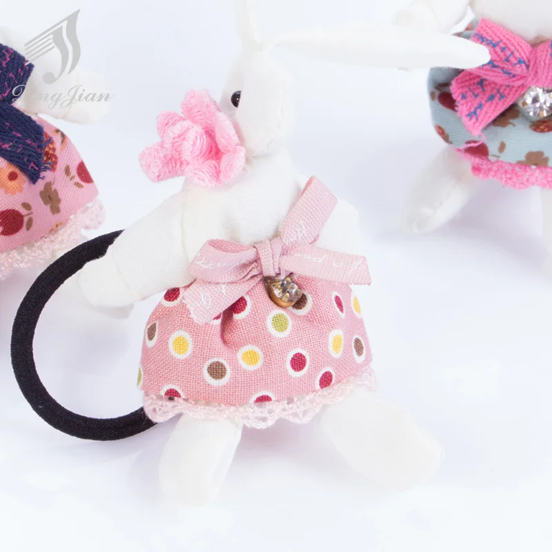 2Pcs Fashion Elastic Hair Bands Floral Design Bows Headbands Lace Drill Small Rabbit Shape Accessories A02019 | Детская одежда и