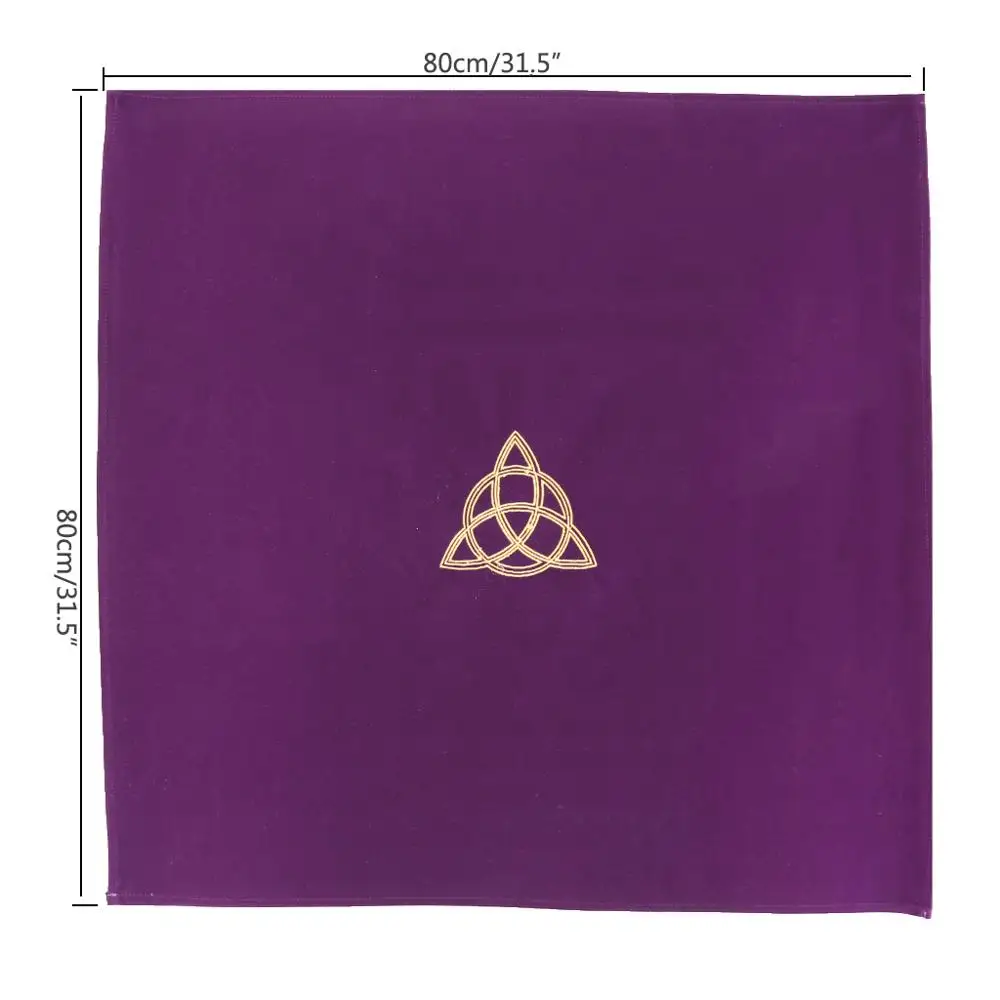 80 × 80 см бархатная скатерть Таро алтарь Wicca Пентакль солнце вышивка настольная игра