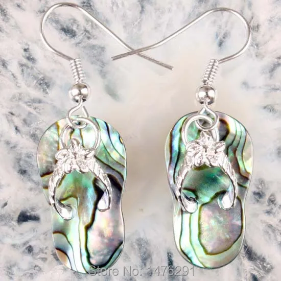 Очаровательные новые тапочки из натурального абалона висячие серьги с бусинами