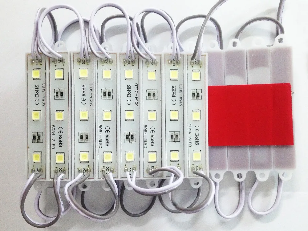 1000 шт. 5054 SMD водонепроницаемый 12 В светодиодный модуль 3 светодиода/шт.