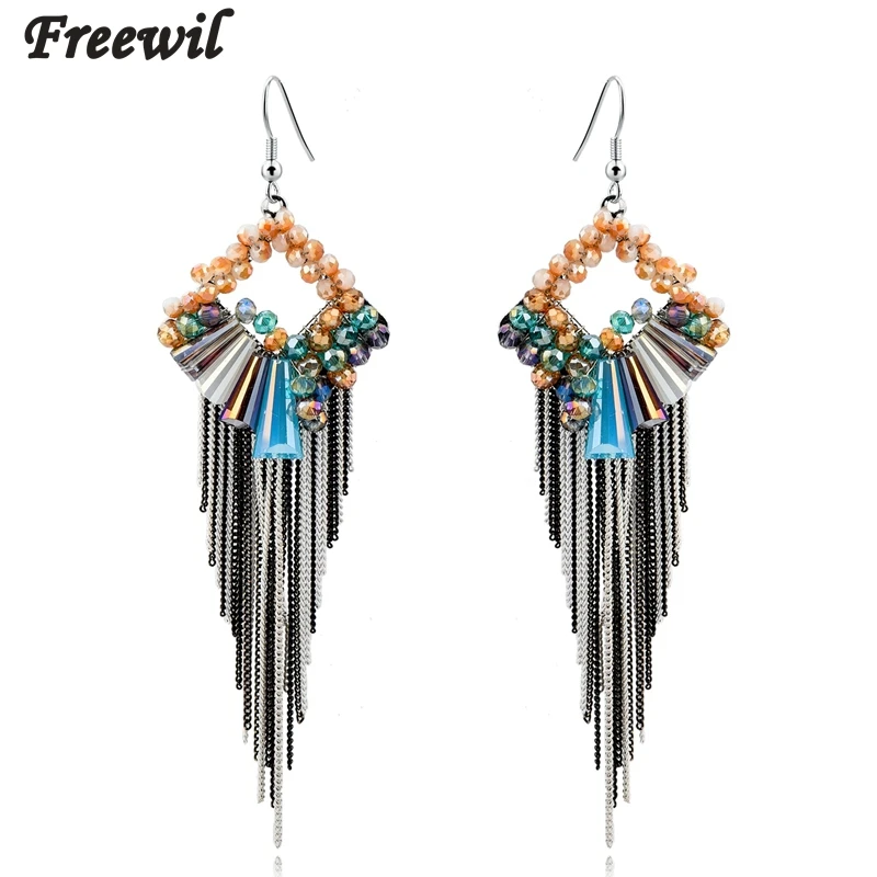 

2016 Fashion Jewellery Handmade Tassel Long Earrings For Women Bohemian Earings Statement Boucle d'oreille Gift SER160028
