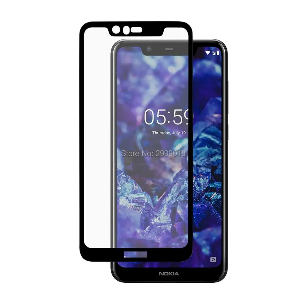 Для Nokia 5,1 Plus полное покрытие Закаленное стекло Защитная пленка 5,86 в 9H 2.5D защитная пленка на 5,1+ 5,1 Plus TA-1105 TA-1108