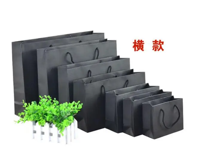 

10pcs 9 sizes Kraft paper Gift bag with handle wedding birthday party gift package bags Christmas new year Wholesale