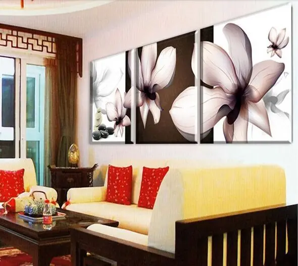 Бесплатная доставка хит продаж 3 панели Современная Настенная живопись черно