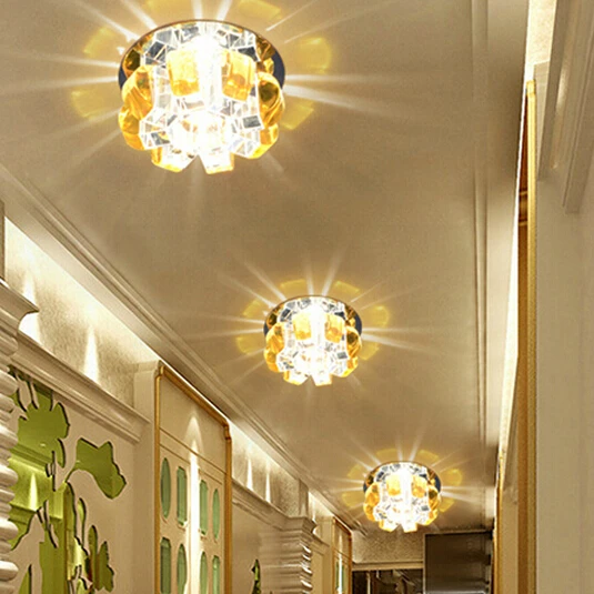 3 Вт спальня светодиодные Хрустальные потолочные лампы для дома Современная
