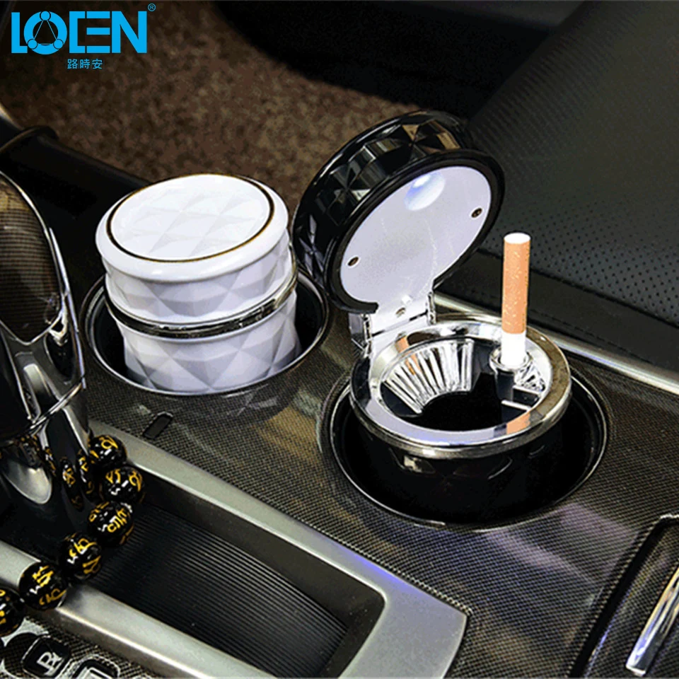 LOEN автомобильный Стайлинг круглая пепельница супер ярсветодиодный лампы