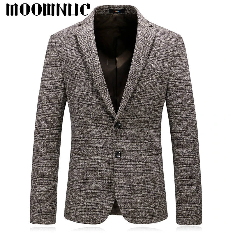 4XL Блейзер утолщенный Смарт Slim Fit MWC MOOWNUC осеннее повседневное пальто